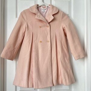 Jacadi Paris classic wool cashmere Soft Pink girl Pea Coat size 8Y